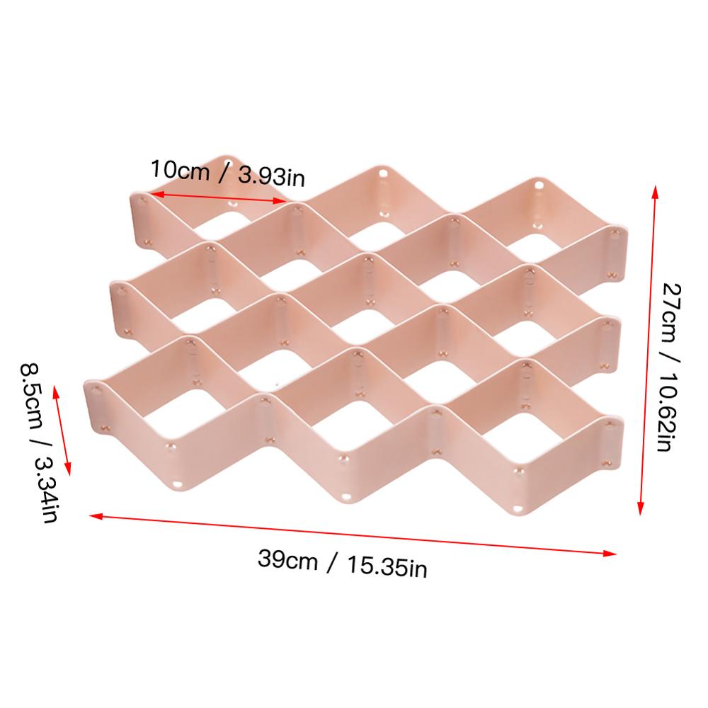 Tiroir en forme de nid d'abeille, Partition en plastique, 6 tablettes, diviseurs de placard pour petits vêtements et plinthe cosmétique