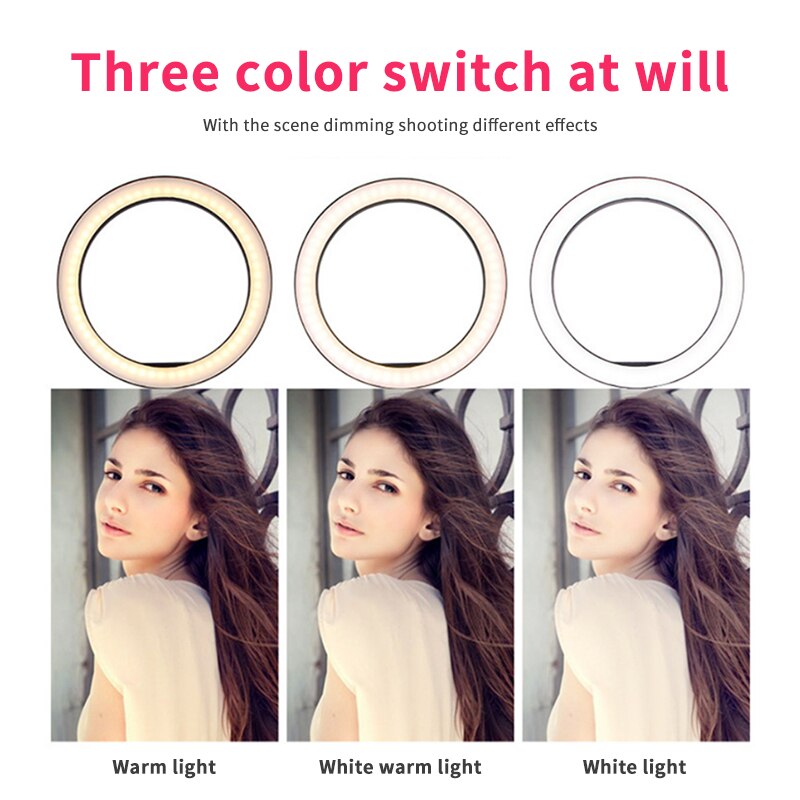 Selfie Ring Lamp Led Ring Light Selfie For Ring Phone Photography Lighting Camera Tripod Kit Photo Equipment Para Air Black