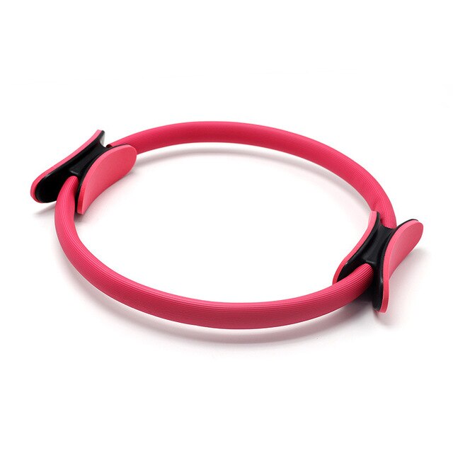 Pilates yoga sirkel glassfiber halvmåne polykromatisk yoga ring håndtak pilates sirkel magisk sirkel: Rosa