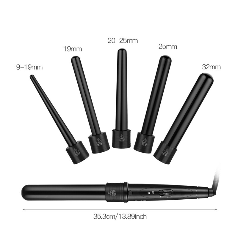 CkeyiN de pelo-Rizador 5 en 1, varitas de barra, ondulador, rizador de pelo intercambiable, grande