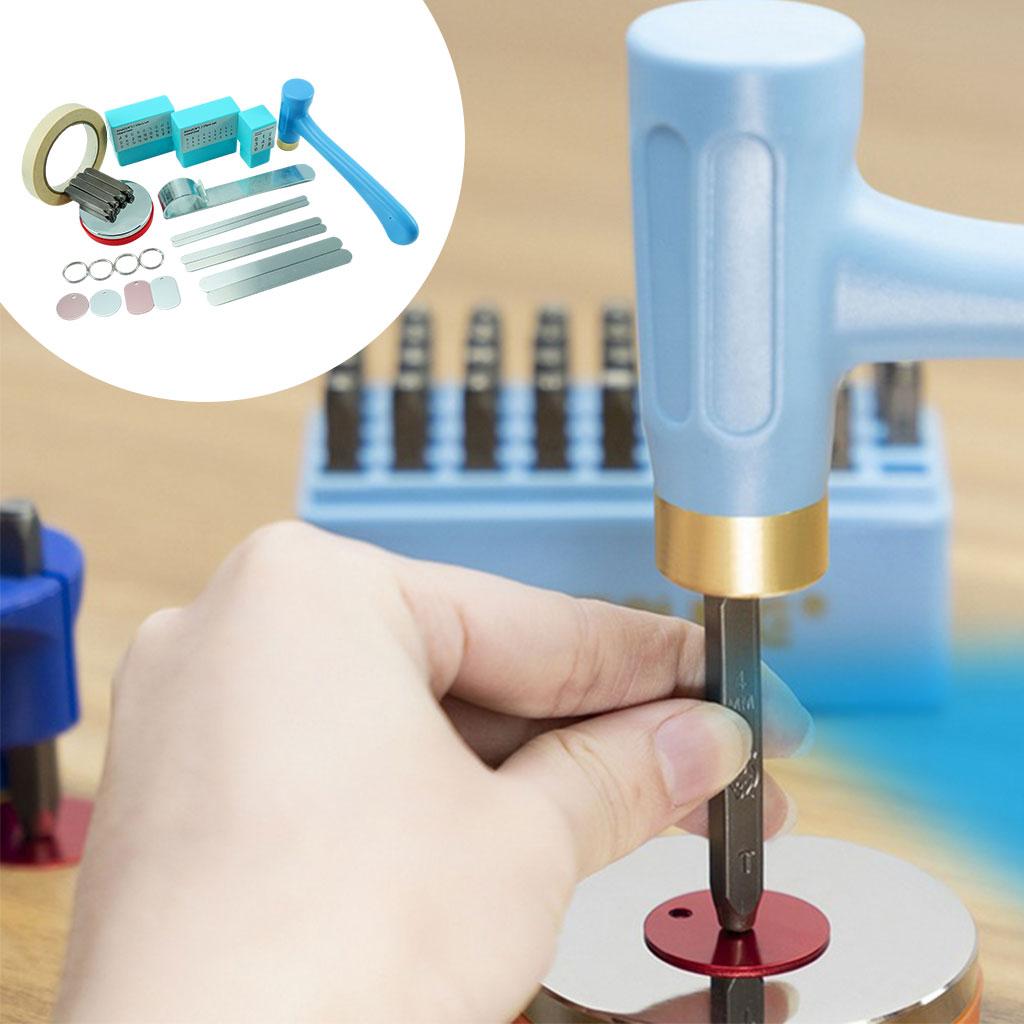 Kit d&#39;estampage en métal pour la fabrication de bijoux, poinçon, matrice de pressage, bloc de banc en acier, artisanat du cuir, outils de poinçonnage