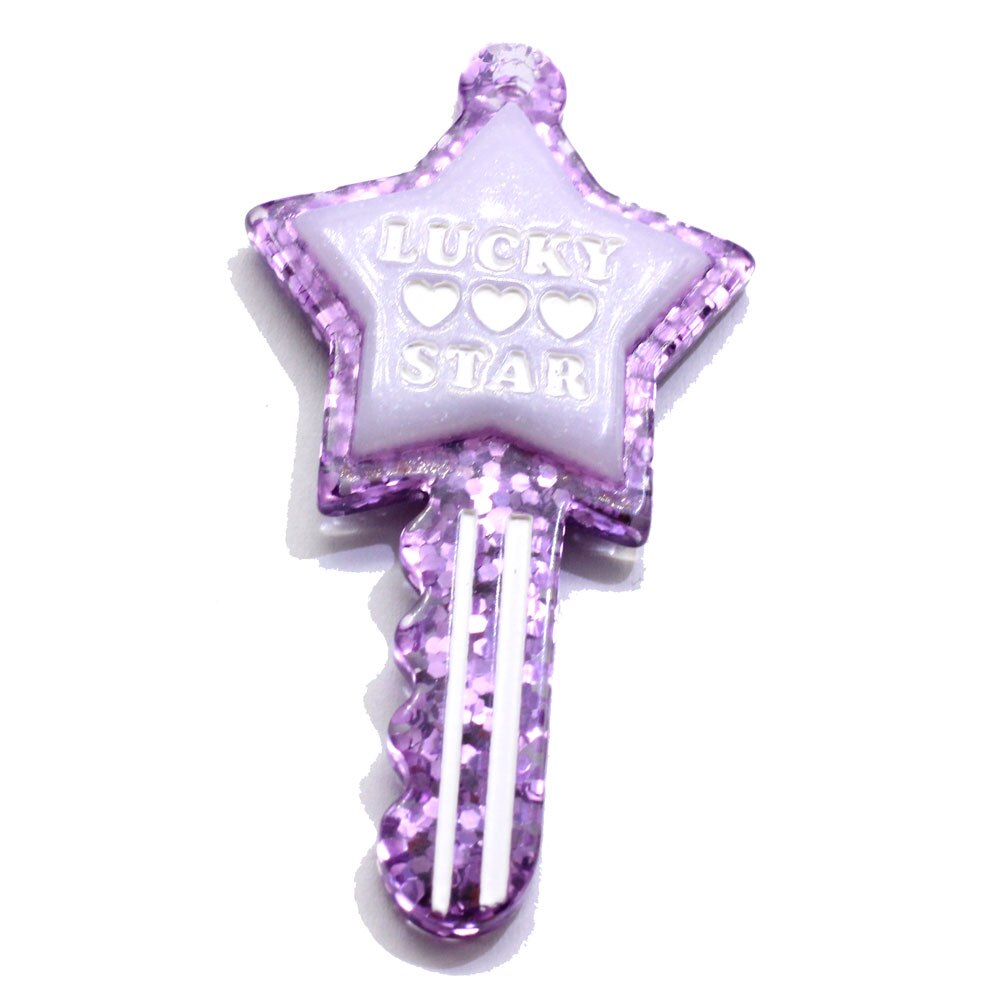 Cuentas de resina en forma de llave para llaveros de joyería, abalorios colgantes para funda de teléfono, Estrella Brillante, , 20/50 unidades: 50PCS / 6