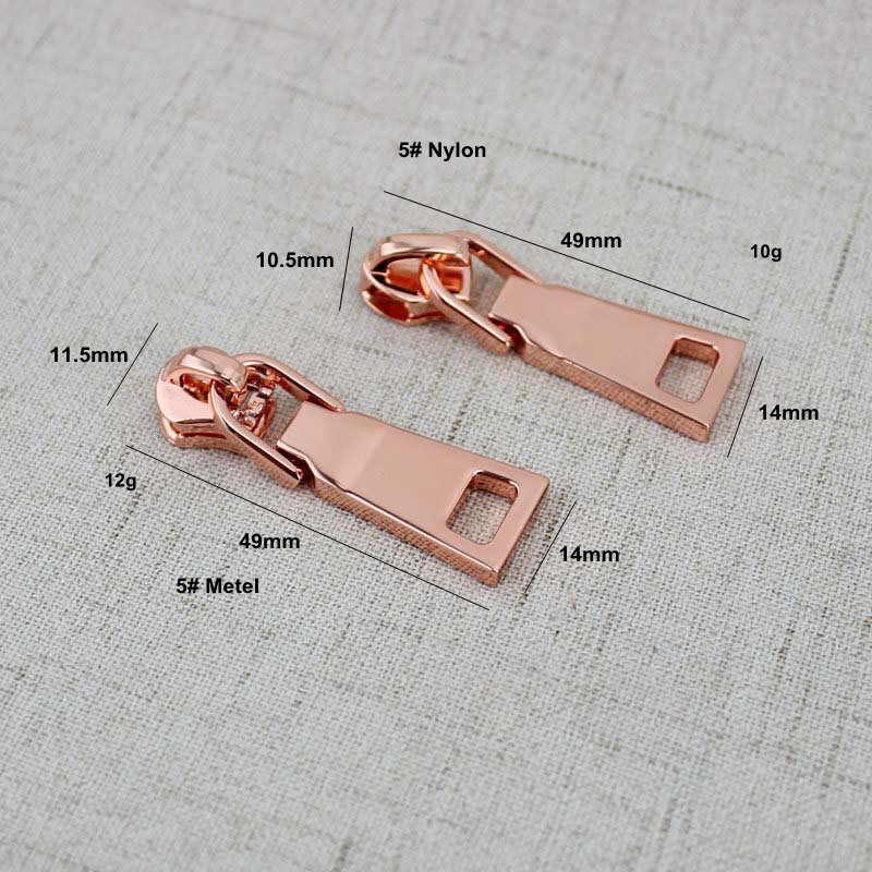 10 pcs 50 pcs Rose gold 5 # slider metalen Plating accessoire voor tassen Rits Sliders Nylon Rits Trekt rits hoofd Reparatie Vervanging