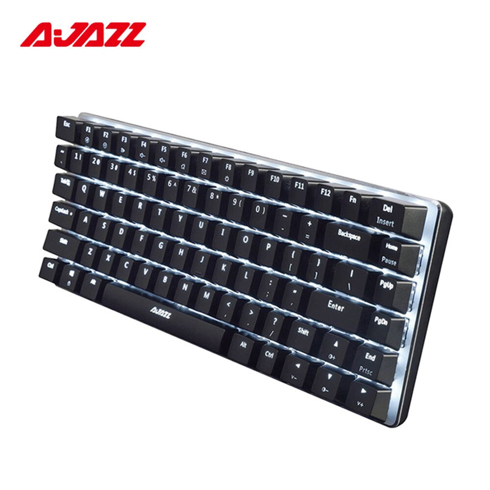 Original Ajazz AK33 Mechanical Gaming Keyboard Blue Switch 82 Keys Wired Keyboard for PC Games with Ergonomic Cool LED Backlit