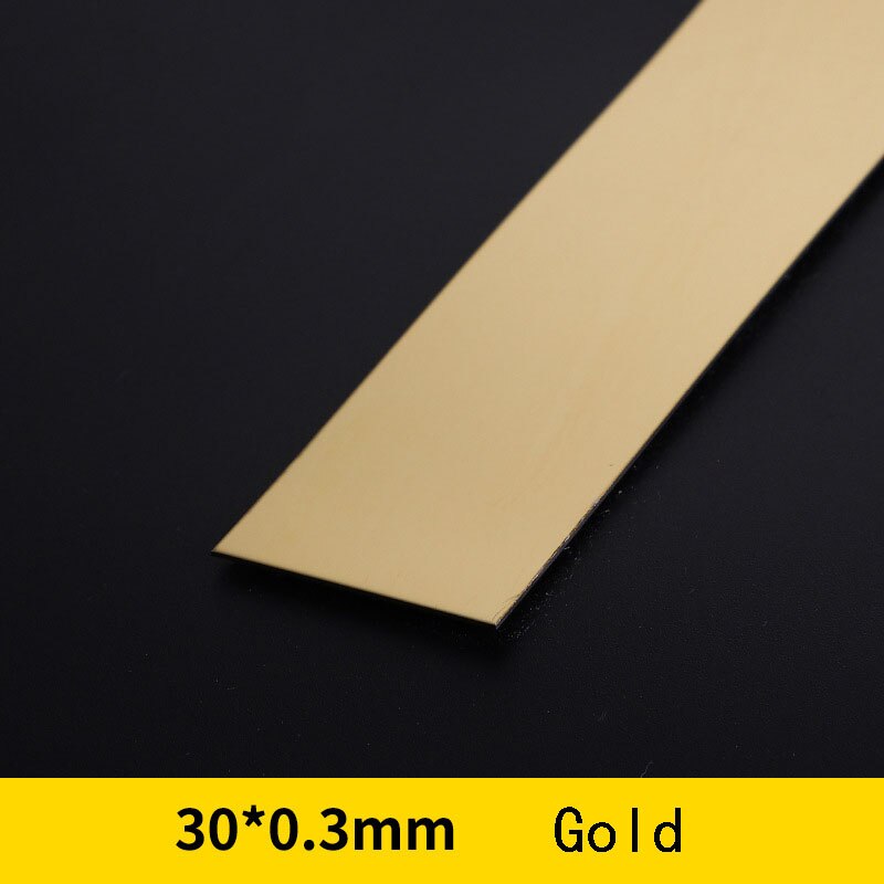 5 Meter Stainless Steel Flat Decorative Line Wall Sticker Titanium Gold Background Ceiling Edge Strip Self-adhesive For Home: 3cm Gold