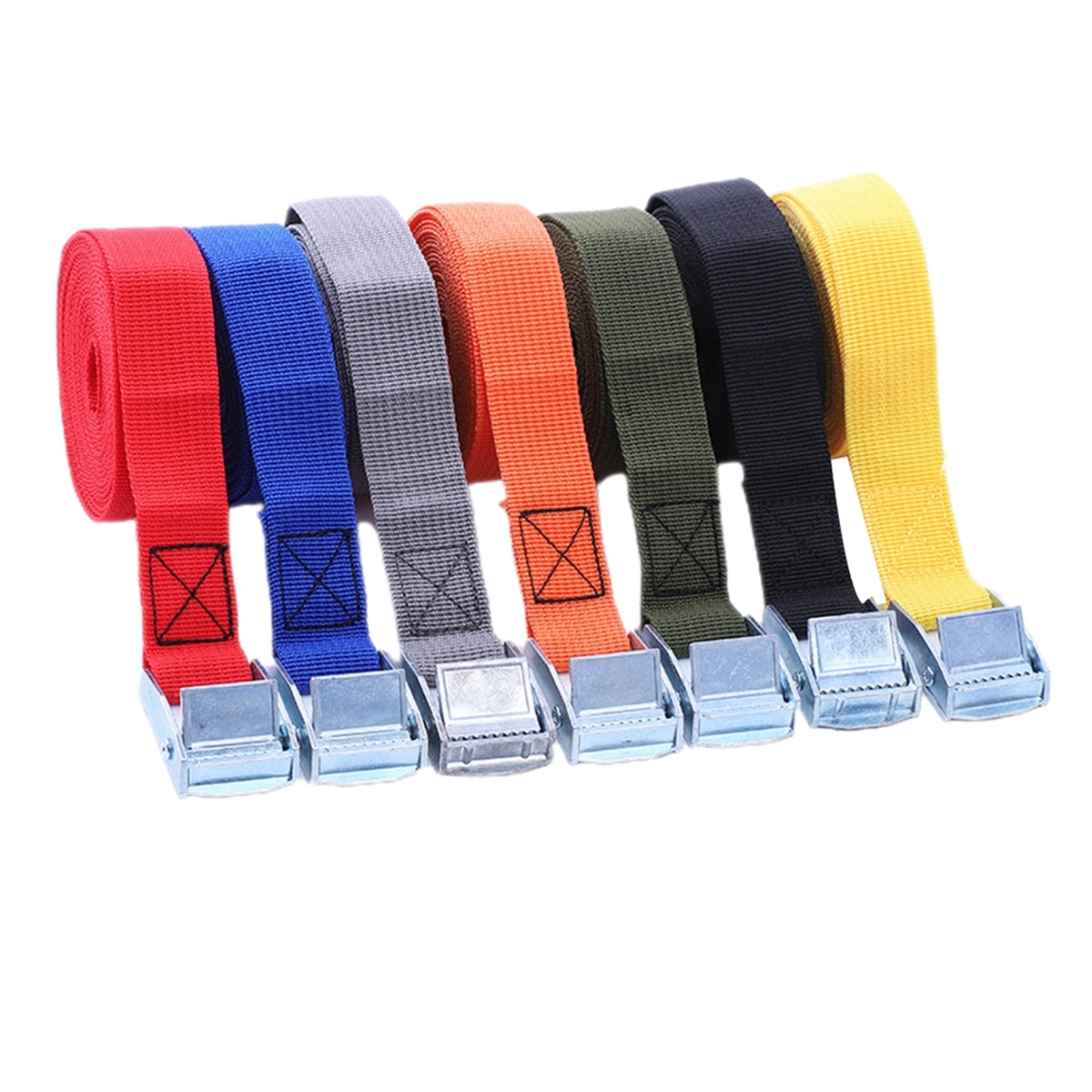 Corde de Tension de voiture de 2M, sangle fixe de cargaison, support de toit, sangles d'arrimage, ceinture d'attache à cliquet avec boucle, ceinture de rangement à cliquet