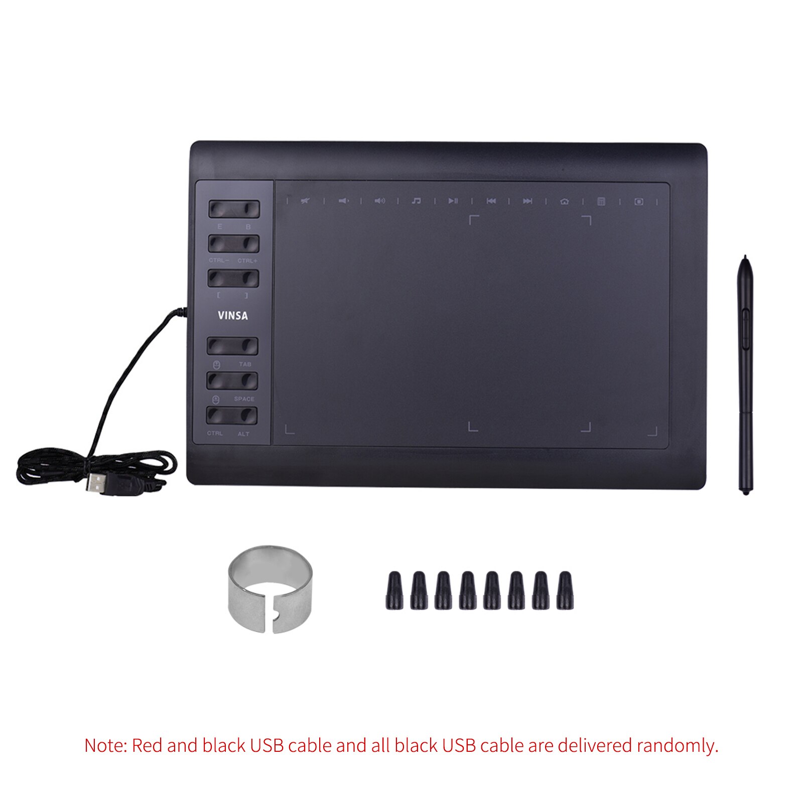 10 Inch Tableta Grafica Graphic Tablet Drawing Tablet 12 Express-Keys With 8192 Levels Battery-Free Stylus Holder: Set 1