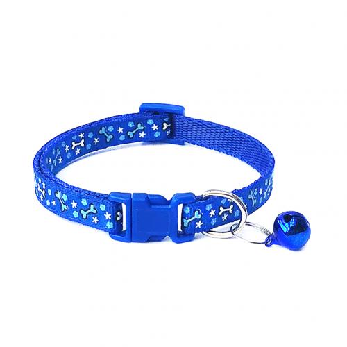 Collier pour chat avec clochette, boucle réglable, accessoire pour chat, accessoire pour petit chien, chihuahua, avec clochette: Bleu saphir