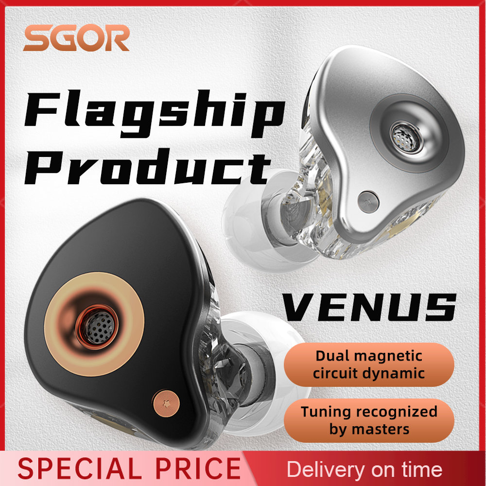 SGOR VENUS Dynamic Earphones HIFI Super Bass Earbuds In Ear Monitor Music Earphones Sport Noise Cancelling Headset of Sportt
