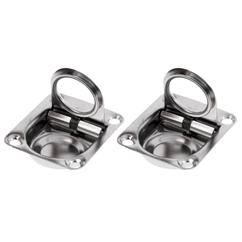 2x Rvs Flush Hatch Locker Klink Pull Lift Handvat Boot Dek Scharnier