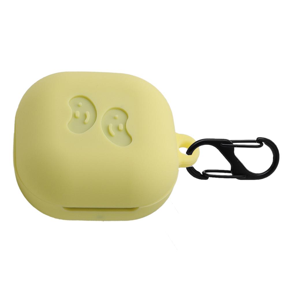 Siliconen hoesje voor galaxy buds live koptelefoonhoesje bluetooth koptelefoonhoesje headset beschermhoesje met haakje: Geel