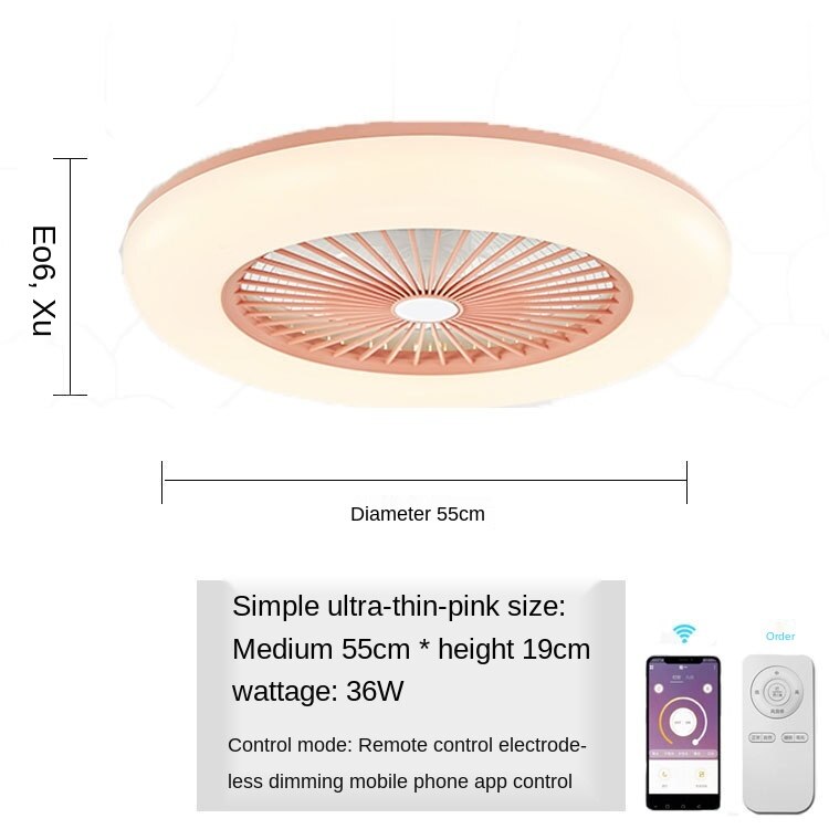 Ceiling Fan with Lighting 180V-265V LED Light with APP Mobile Phone Control Support Bluetooth Connection for Bedroom Living Room: 4