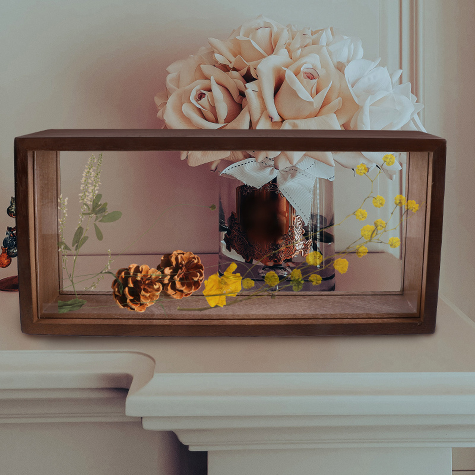 Shadow Box Frame Fotolijst voor gedroogde bloemen Houten diepe gedroogde bloemendisplayframe voor memorabilia Award Foto's Boeket
