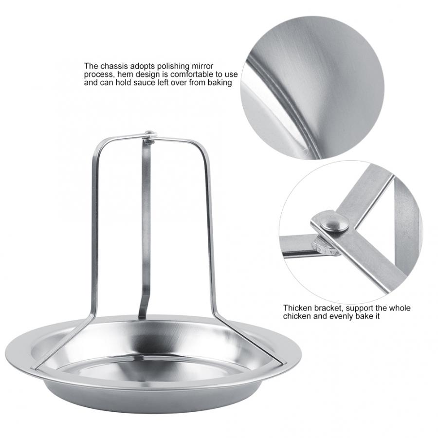 Barbecue roestvrij staal bbq rechtopstaande gebraden kip houder braadrek barbecue grillgereedschap