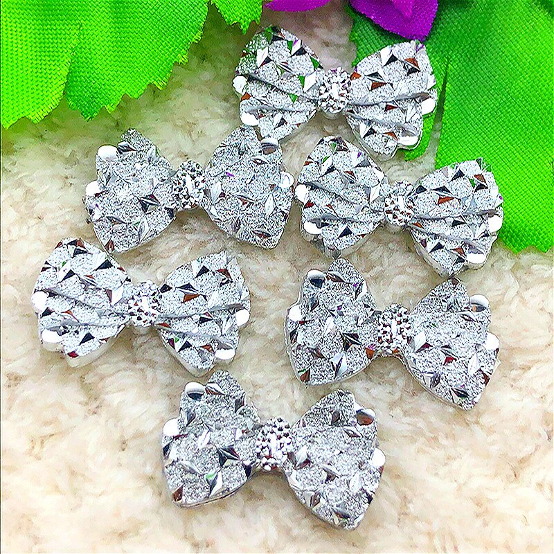 20PCS14mm * 22Mm Wit Plaksteen Bow Tie Resin Strass Diy Decoratio