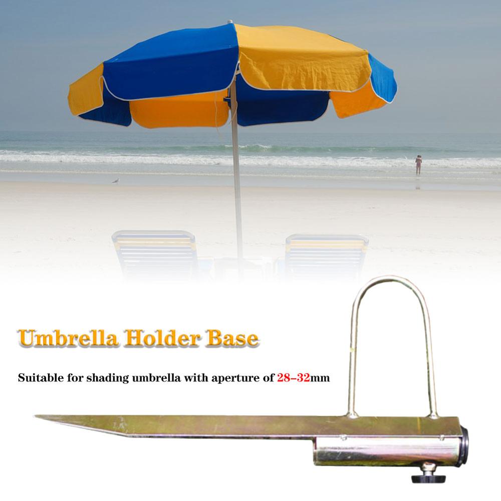Soporte ajustable para sombrilla de playa, paraguas de pesca con punta, soporte de anclaje para tierra, paraguas de acero inoxidable para exteriores