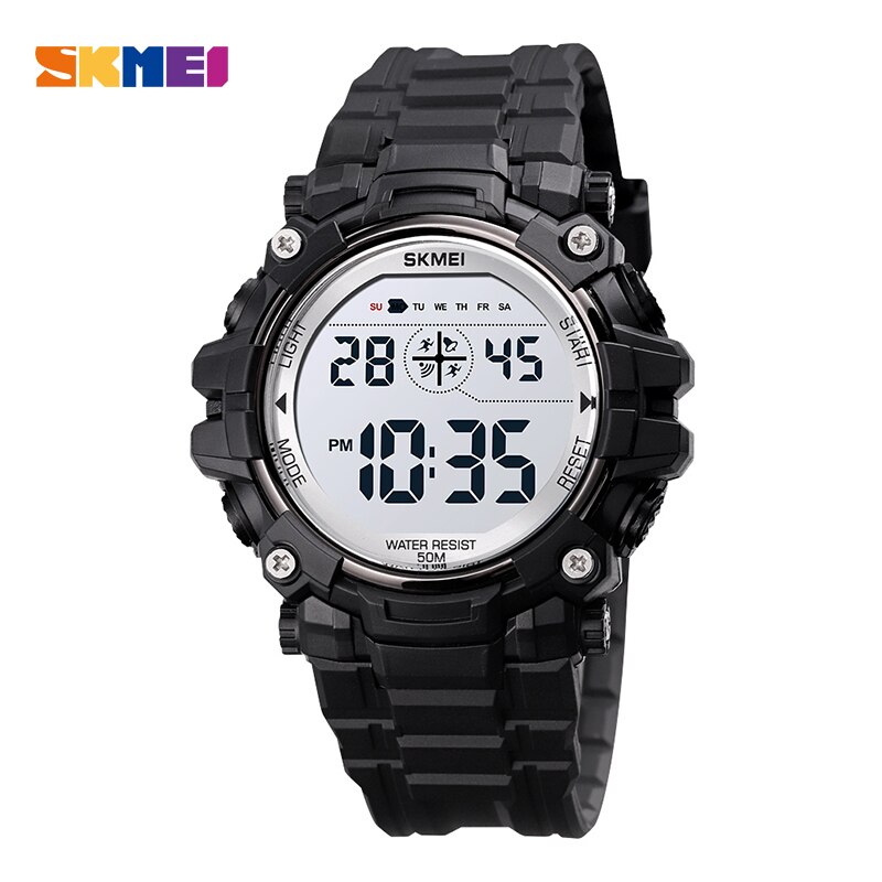 SKMEI Youth Boys Girls Watches Sports Digital Young Childrens Watch LED Waterproof Kids Alarm Clock Watch montre enfant 1616: black