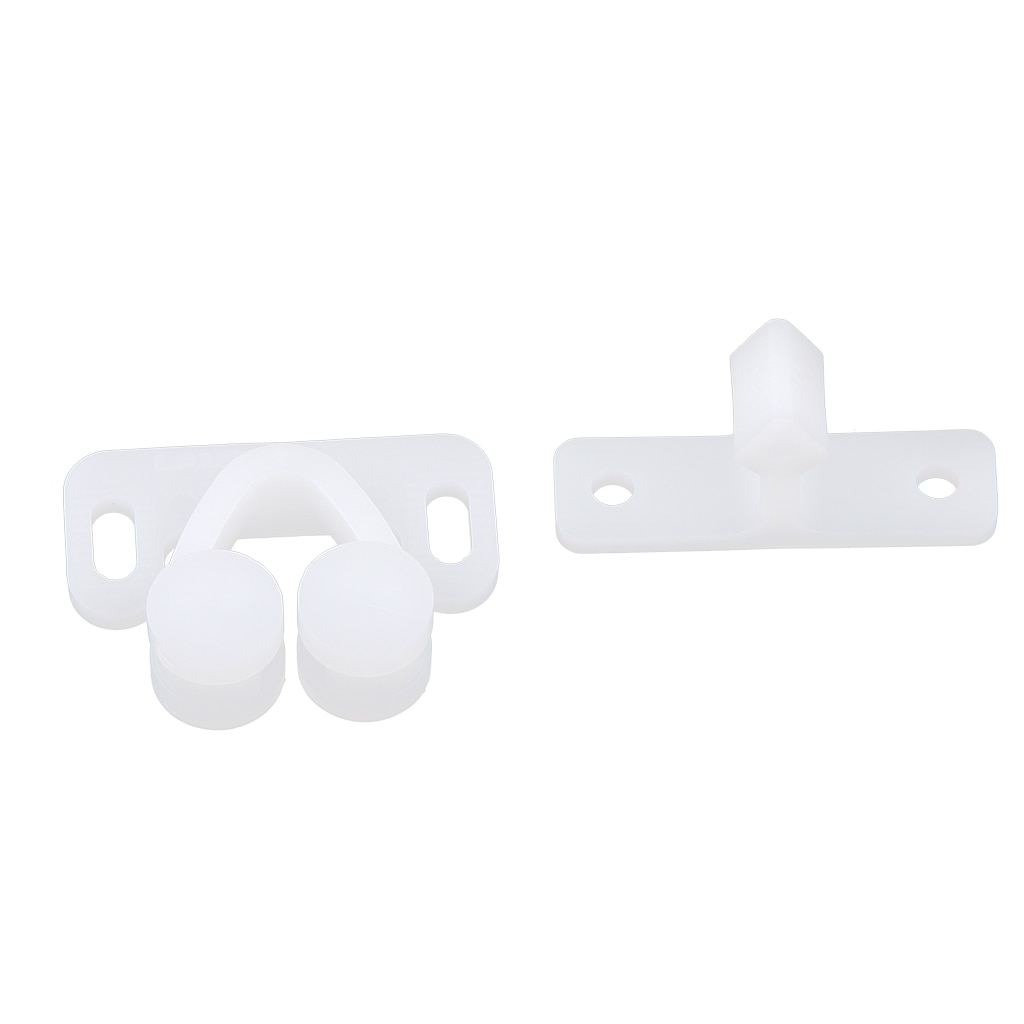 Marine Boat Ball Catch Door Cupboard Spring Roller Latch White ABS Plastic