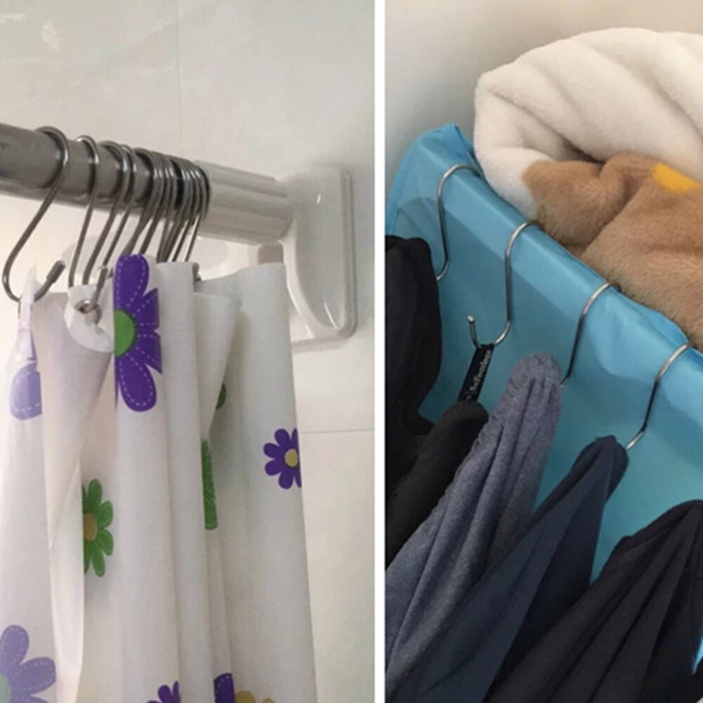 Gancho colgante de acero inoxidable en forma de S de 10 Uds. Para colgar ropa de cocina