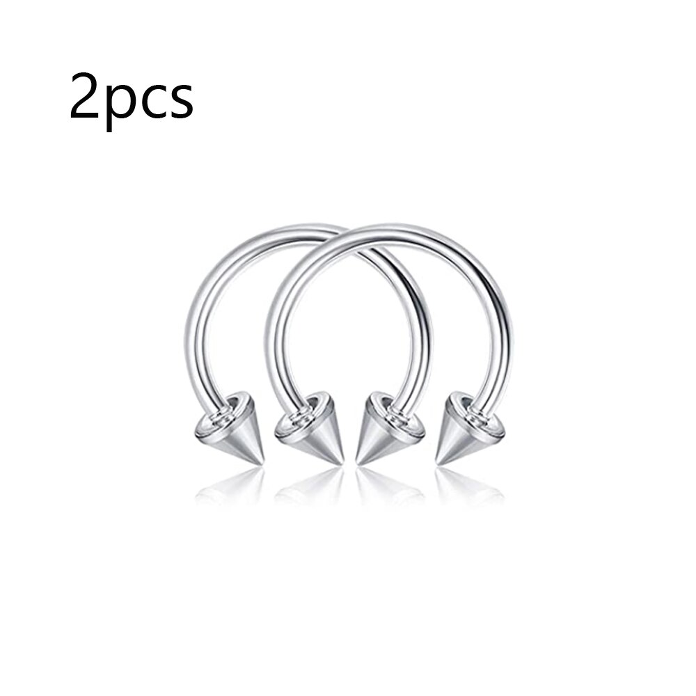 16G Lip Rings Stainless Steel Tragus Monroe Stud Piercing Rings Helix Horseshoe Earrings Hoop Labret Body Jewelry for Women Men: Style 5