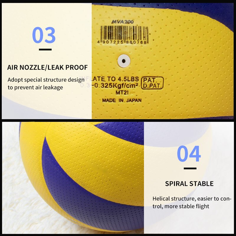 PU Soft Touch Volleyball Official Match Volleyballs Indoor Training Volleyball Balls with Superior Touch and Grip