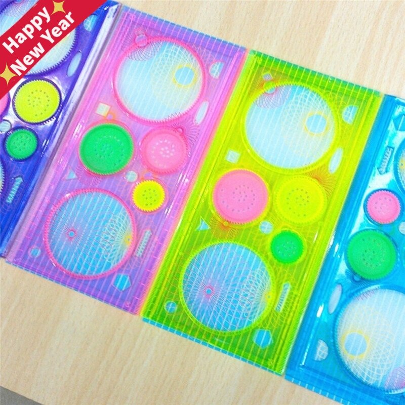 Kids Children Spirograph Geometric Ruler Learning Drawing Tool Stationery For Student Drawing Set 20cm*10cm