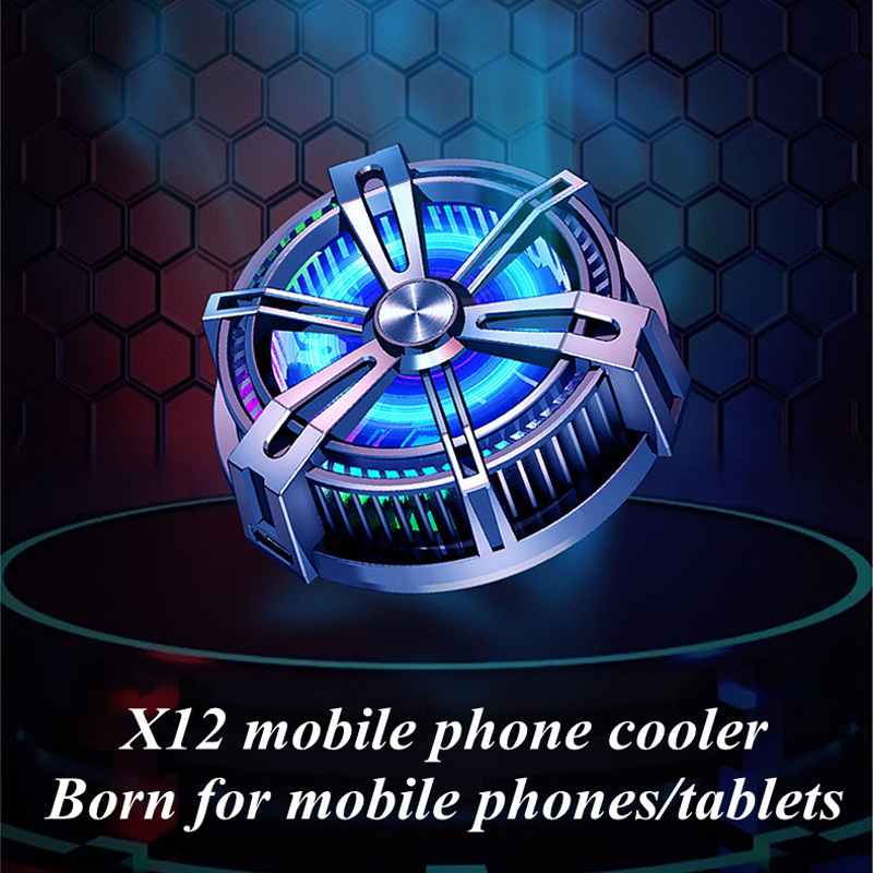 X12 uniwersalny telefon komórkowy wentylator chłodzący szybkie chłodzenie wyciszenie RGB fajne światło gra Cooler telefon Radiator Radiator dla inteligentnego telefonu