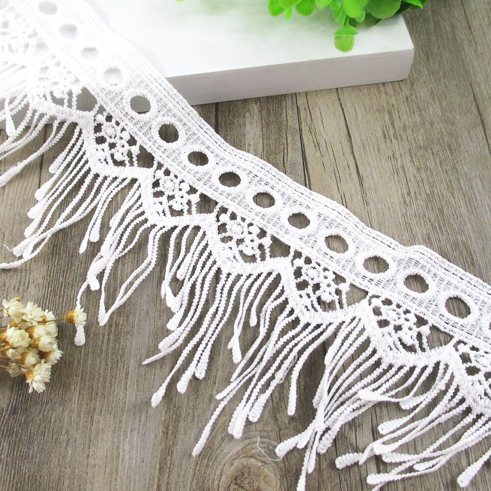 1 Yard Fiber Flower Lace Trim Pearl Embroidery Sewing Fabric Ribbon DIY Garment Accessories for Wrapping,1Yc2452: 1055742001