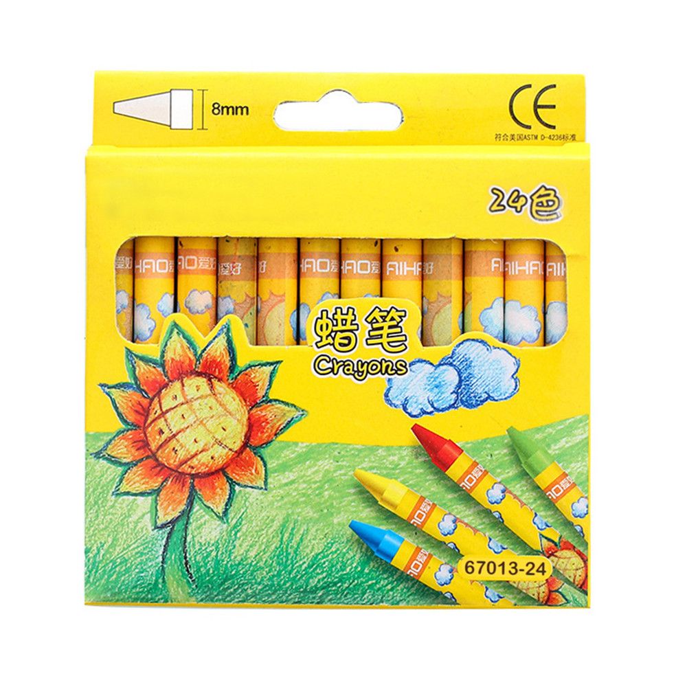 8/12/24 Colors Non-Toxic Wax Crayon Set Graffiti Pens Pastel Pens Painting Drawing Highlighters Kids Art Supplies: 24pcs