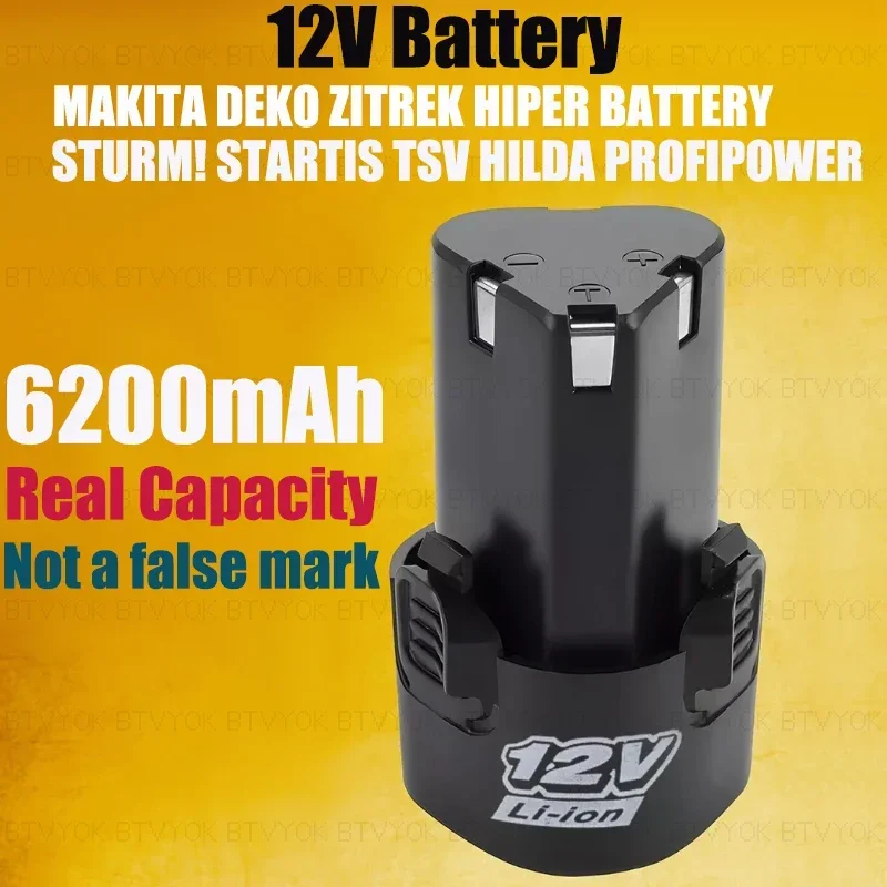 18650 Li-ion Battery 12V 6200mAh Lithium Battery Power Tools accessories For Cordless Screwdriver Electric Drill Battery