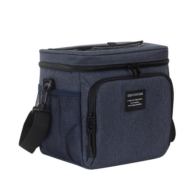 DENUONISS Thermo Zak Voedsel Voorvak Thermo Koelbox Tas Duurzaam Geïsoleerde Lunchbox voor Bier Mannen: Blauw