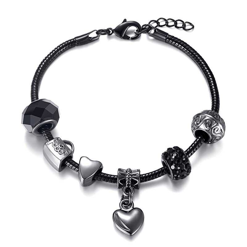 New Mickey Serie Braccialetto di Fascino Per Le Donne I Bambini Dei Monili Minnie Perline di Cristallo Pan Bracelet & Bangles Ragazza Bijoux De Dames: Zinco blu placcato