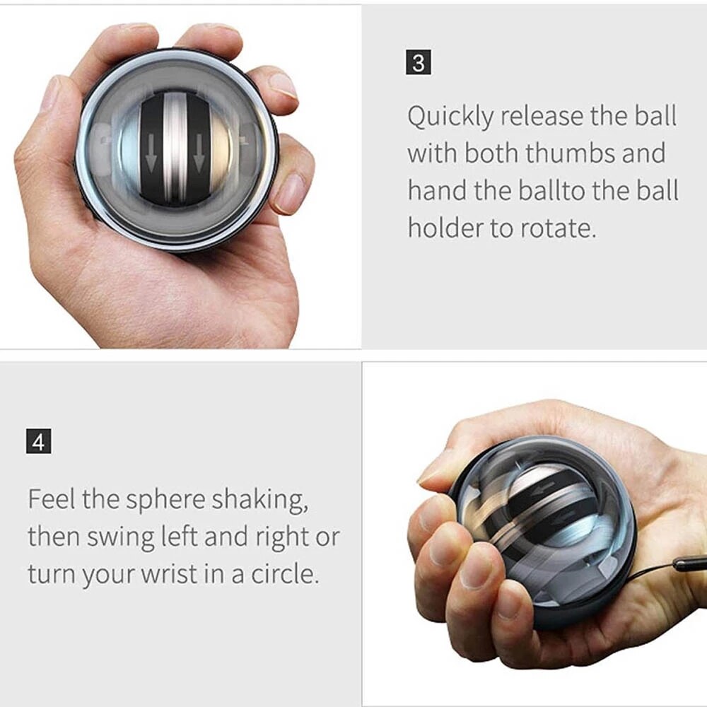 Strengthener Force Power Wrist Ball Gyroscope Spinning Wrist Rotor Gym Hand grip Exerciser Gyro Fitness Ball Muscle Relax