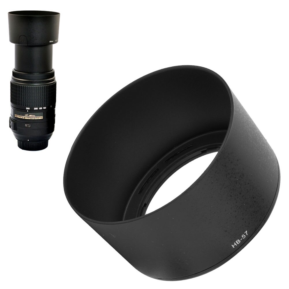 HB-57 Lens Hood Shade Accessory for Nikon Camera AF-S 55-300mm F4.5-5.6G ED VR Len Accessories