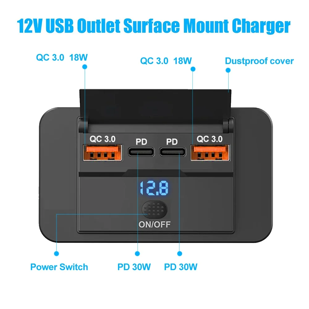 12v Usb Autolader 2 Poorten Inbouw - 5v/3.1a - Pusb1-3.1 - Usb Stopcontact Auto, Boot En 12v Usb Autolader 2 Poorten Inbouw - 5v/3.1a - Pusb1-3.1 - Usb Stopcontact Auto, Boot En