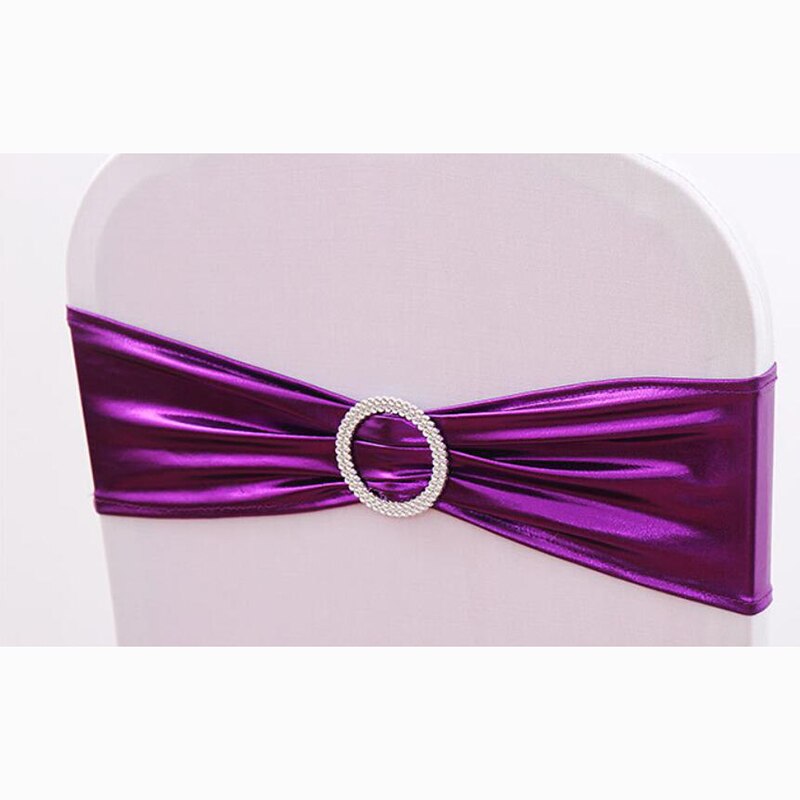 25 stk. bryllupsfeststole med spænde 14*35cm stoleskjulere betræk butterfly sløjfebetræk bånd bånd arrangement banket hotelindretning: Lilla
