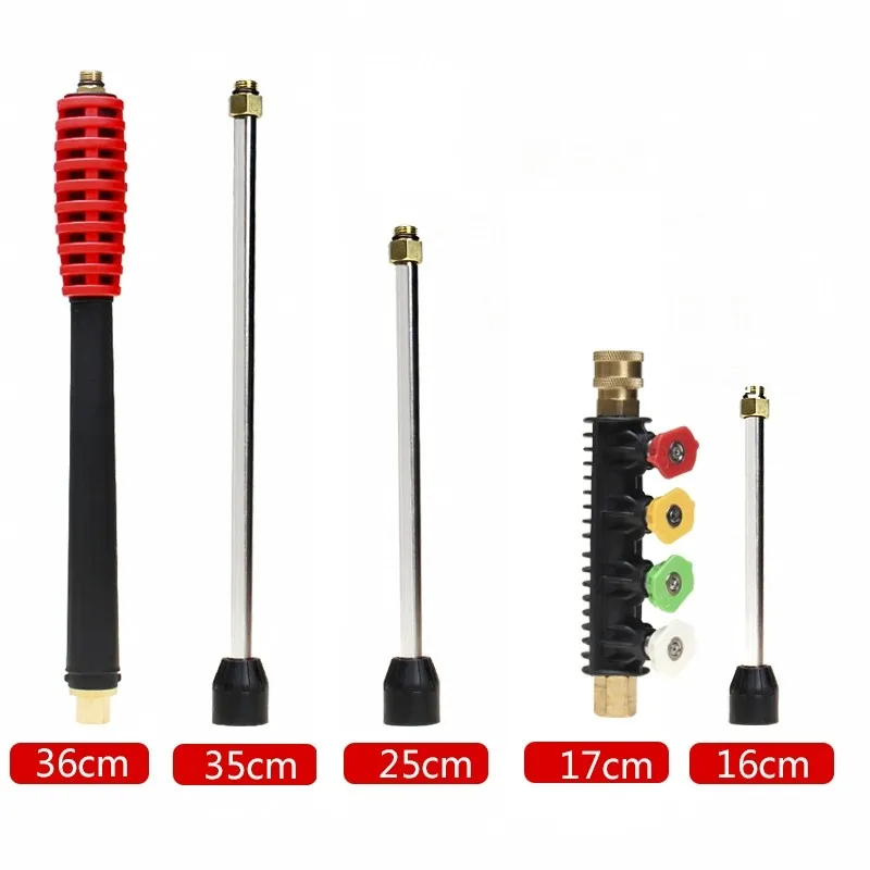 Tige d'extension haute pression en acier inoxydable pour Machine à laver de voiture, pour étendre la longueur du nettoyage par pulvérisation du pistolet à eau