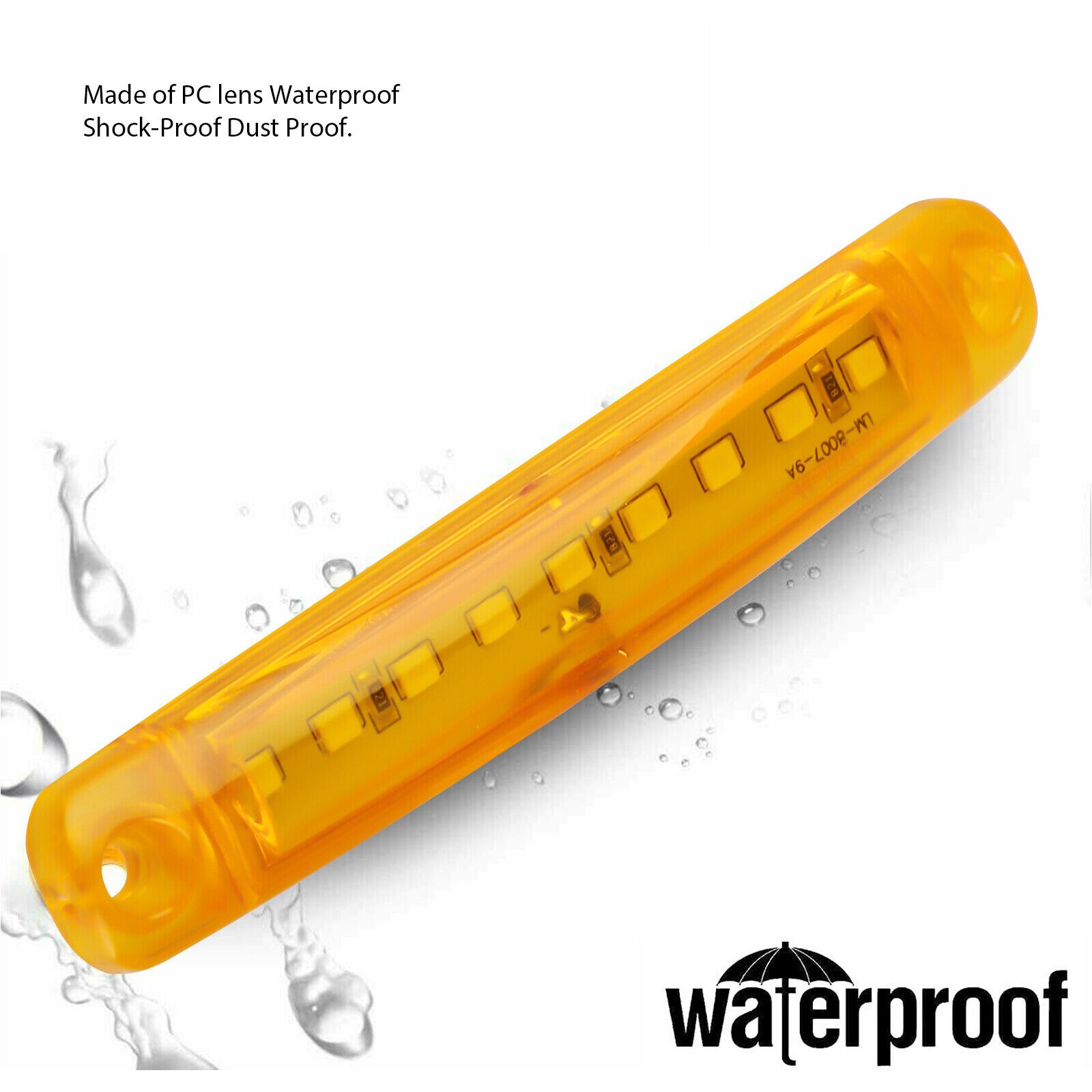 FEEDOPAL 10X 9LED Amber Side Marker Indicator Signal Tail Light Clearance Lamp Caravan Truck Trailer Lorry Van 12V