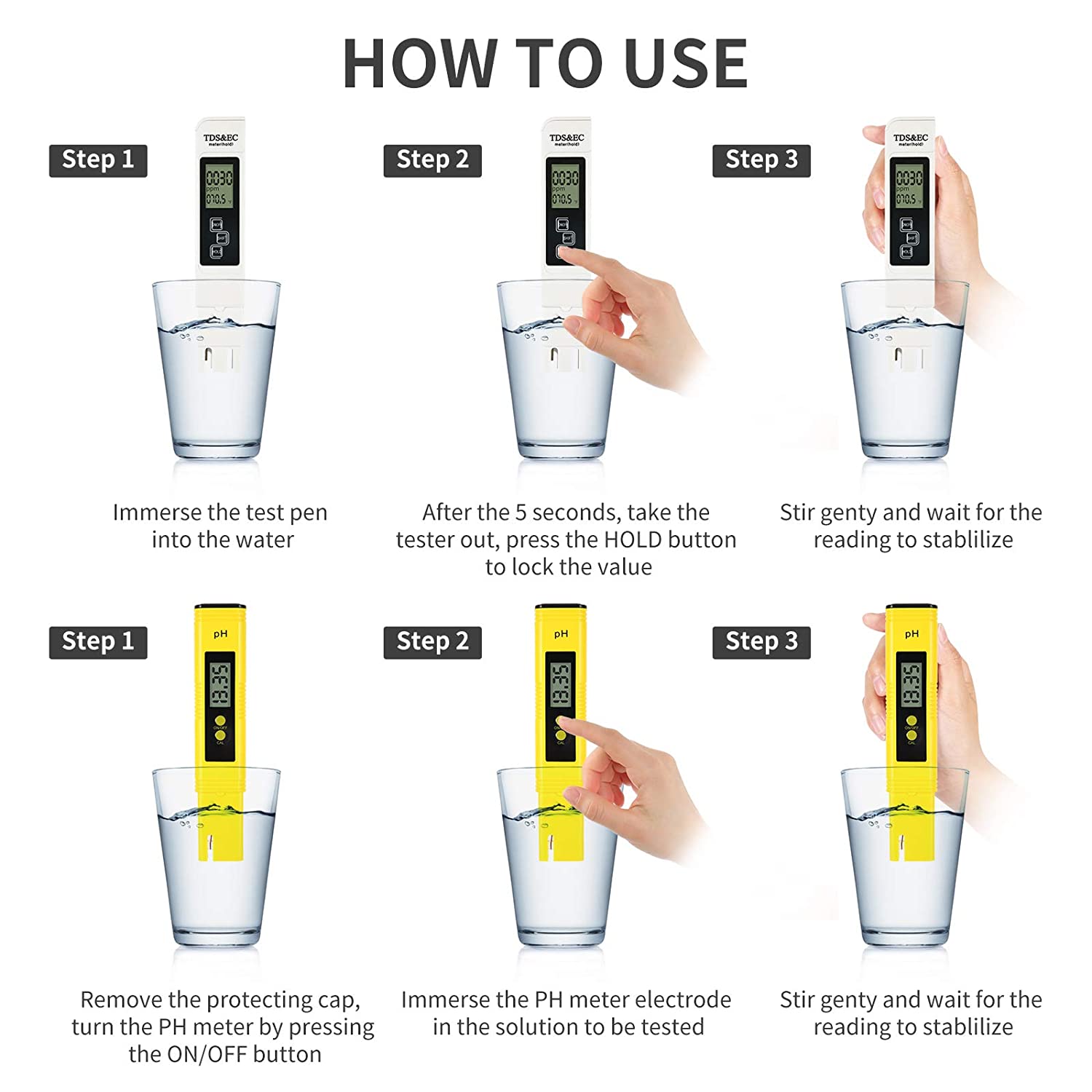 Ph Meter Tds Ec Meter 0.05ph Hoge Nauwkeurigheid Pen Type ± 2% Uitlezing Nauwkeurigheid 3-In-1 Tds ec Temperatuur Meter Hydrocultuur &amp; Aquarium