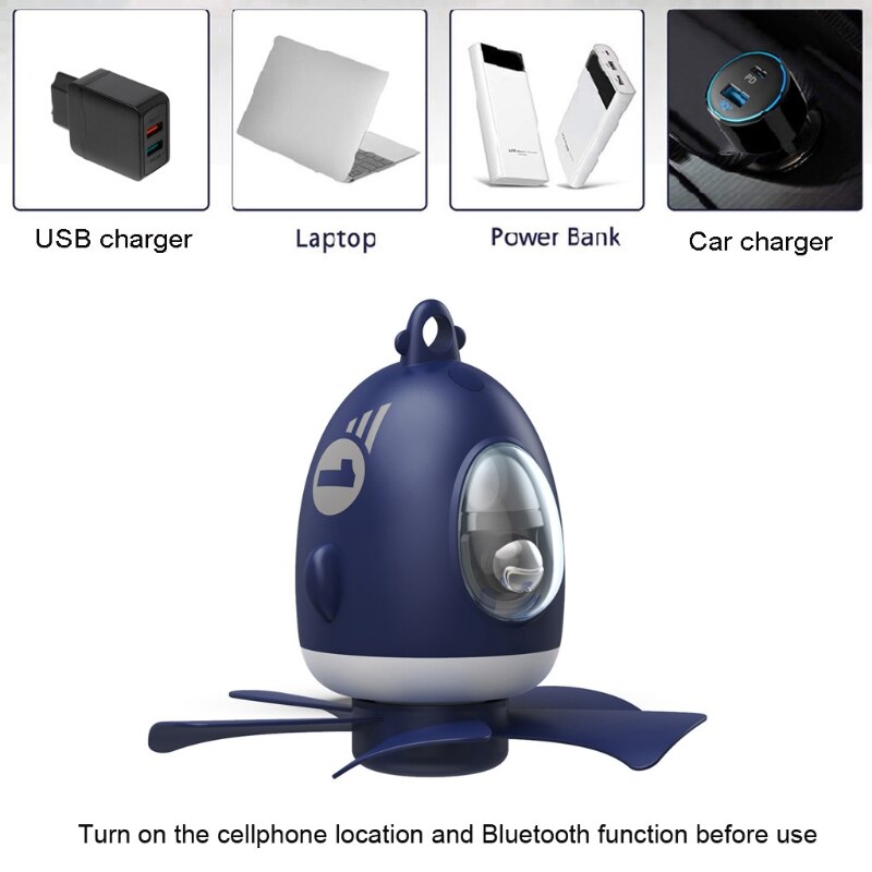 5V USB Ceiling Fan Smart App Control Timer LED Lamp 4 Speed Fan for Outdoor Bed School Dormitory and more 19QE