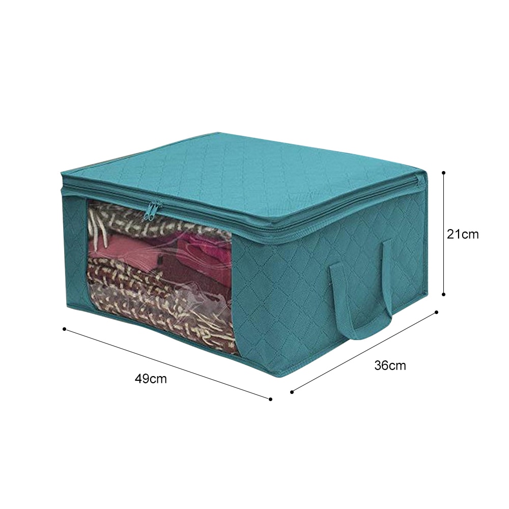 3pcs Non-woven Foldable Storage Box Portable Clothes Organizer Tidy Pouch Suitcase Home Storage Box Quilt Storage Container Bag