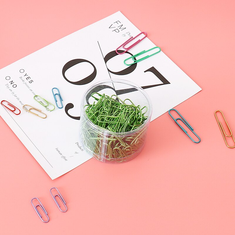 Bright Color Paper Clip Office Supplies Cute Clip Paper Clips Papeleria Office Accessories Paperclips Clips Para Papel