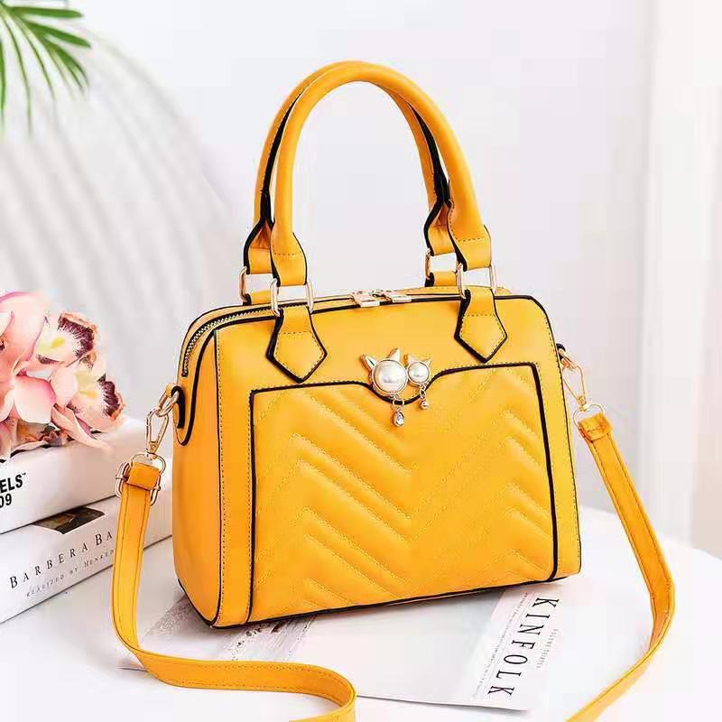 neue damen schulter tasche PU frauen tasche weiche leder solid farbe zipper handtasche high-end- messenger tasche: yellow