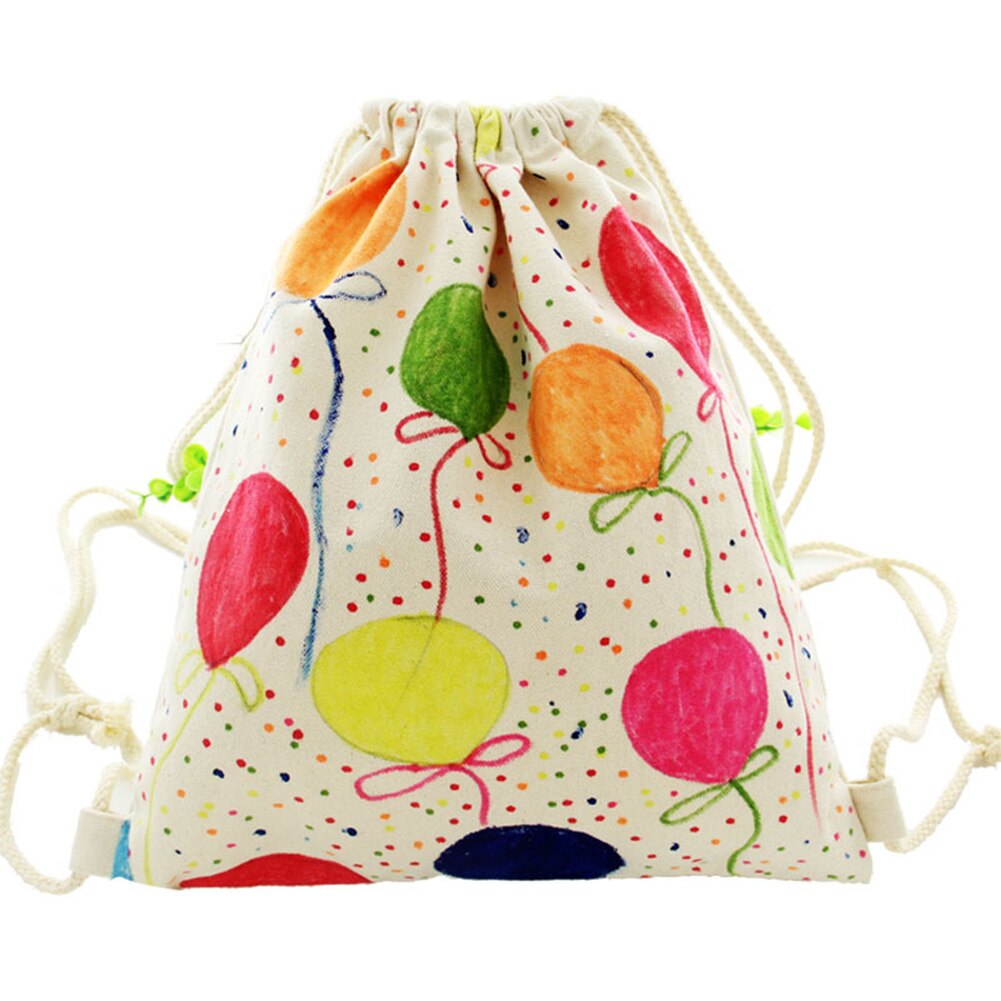 Sac à dos en toile blanc pour peinture à la main, sac de rangement de voyage avec cordon de serrage, bricolage