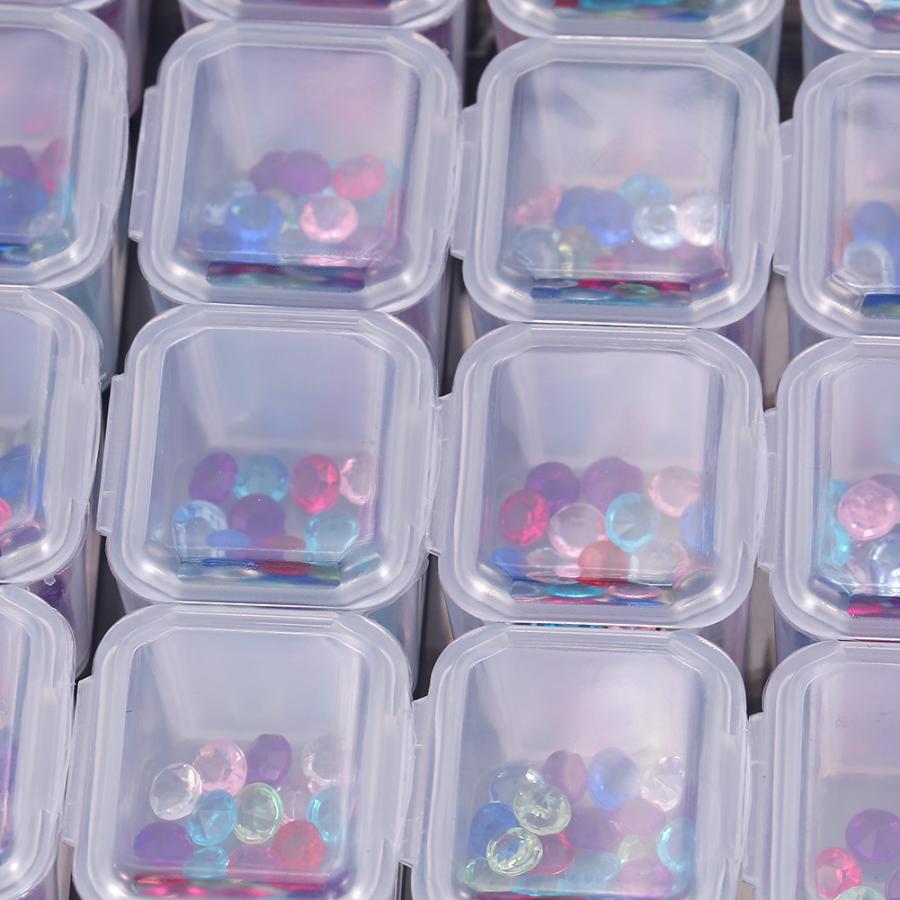 28 slots klar plast tom neglekunst dekoration opbevaringskasse æske rhinestones ædelstene beholder til små ting perler organisator