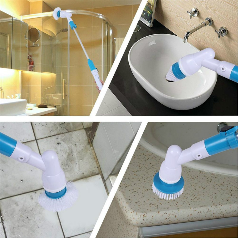 Brosse de nettoyage électrique Turbo, nettoyeur étanche, charge sans fil, salle de bain, cuisine, ensemble d&#39;outils de nettoyage, directe