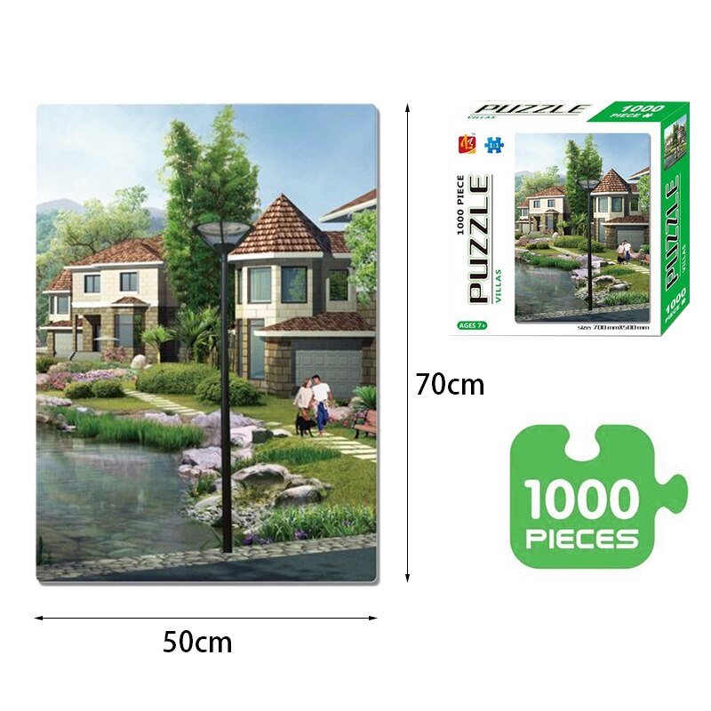 Puzzels Voor Volwassenen 1000 Stuks Puzzels Paar En Villa, Decomprimeren Fun Puzzel Spel Speelgoed Cadeau Voor Kids Volwassenen