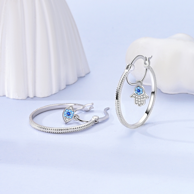 925 Sterling Silver Zirconium Hoop Earrings For Women Jewelry Anniversary Wedding Making Jewelry