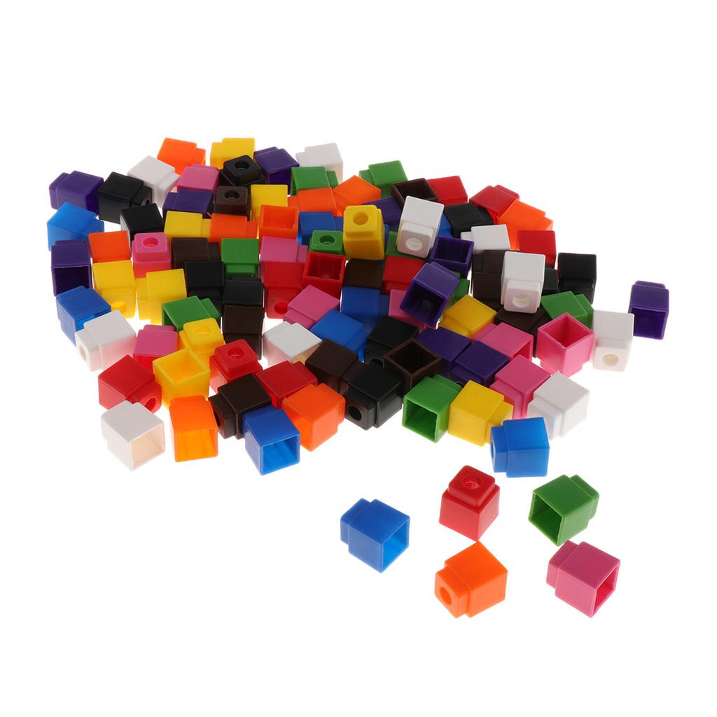 100x Education Child Math Link Cubes Maths Skills Teaching 4-Color