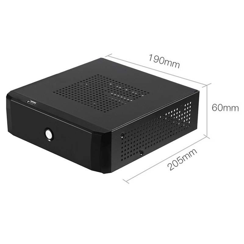 Fonte de alimentação desktop gaming htpc host office casa 2.0 usb mini itx com radiador buraco computador caso prático chassi horizontal